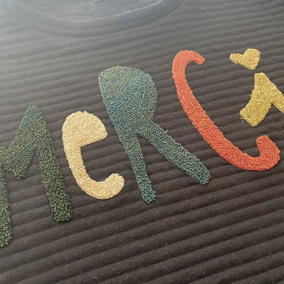 Zara Black “Merci” Sweater Size 9/10 - Picture 4 of 6